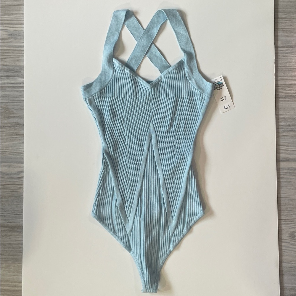 Abercrombie & Fitch Sky Blue Ribbed Bodysuit NWT Medium